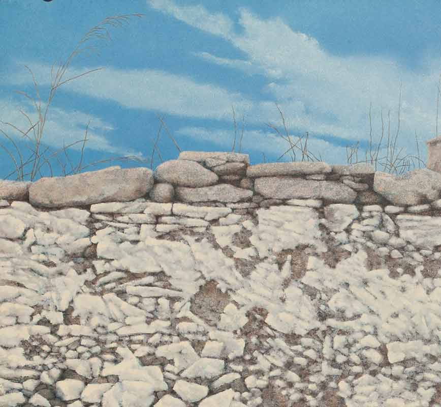 Detail of a Painting of an old wall. Title: Old Wall in Aroniadika