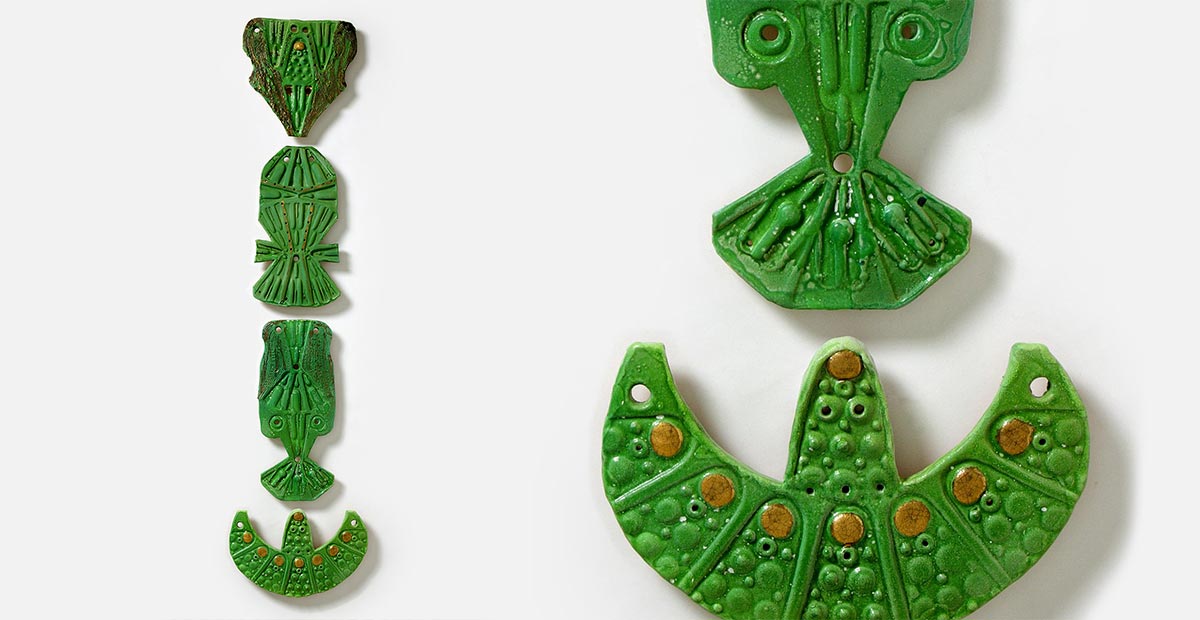 Giorgio Crisafi, Legami IX, ceramic sculpture with luster glaze, full view and detail