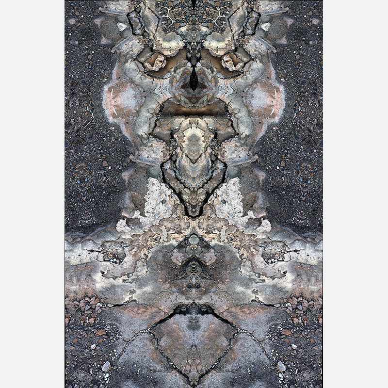 Perceptual fine art photograph by Enzo Ragazzini from the Creature series: Creature - Wall I (2014), a mirrored surface activating pareidolia