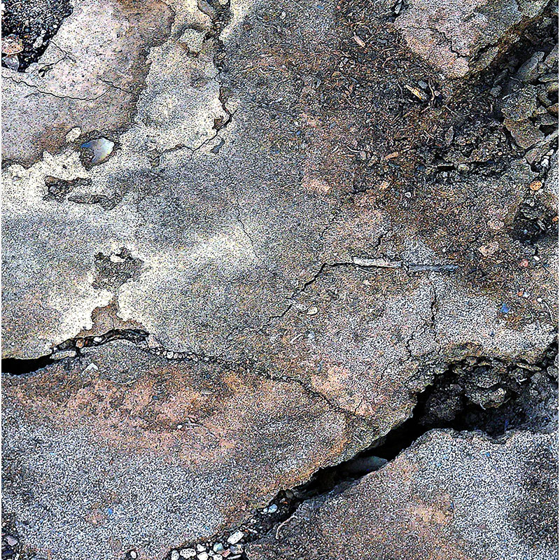 Detail of Perceptual fine art photograph by Enzo Ragazzini from the Creature series: Creature - Wall I (2014), surface texture and figural emergence