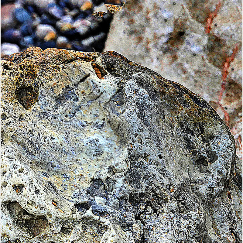 Detail of Perceptual fine art photograph by Enzo Ragazzini from the Creature series: Creature - Stone VII (2014), material and chromatic elaboration
