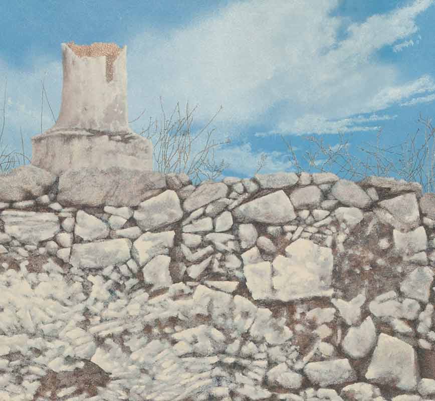 Detail of a Painting of an old wall. Title: Old Wall in Aroniadika