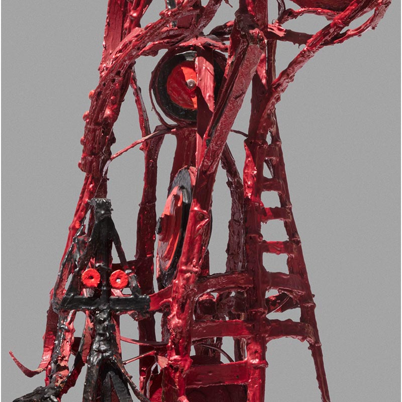 Figurative open-armature sculpture by Angelo Canevari. Title: Jacob's Ladder