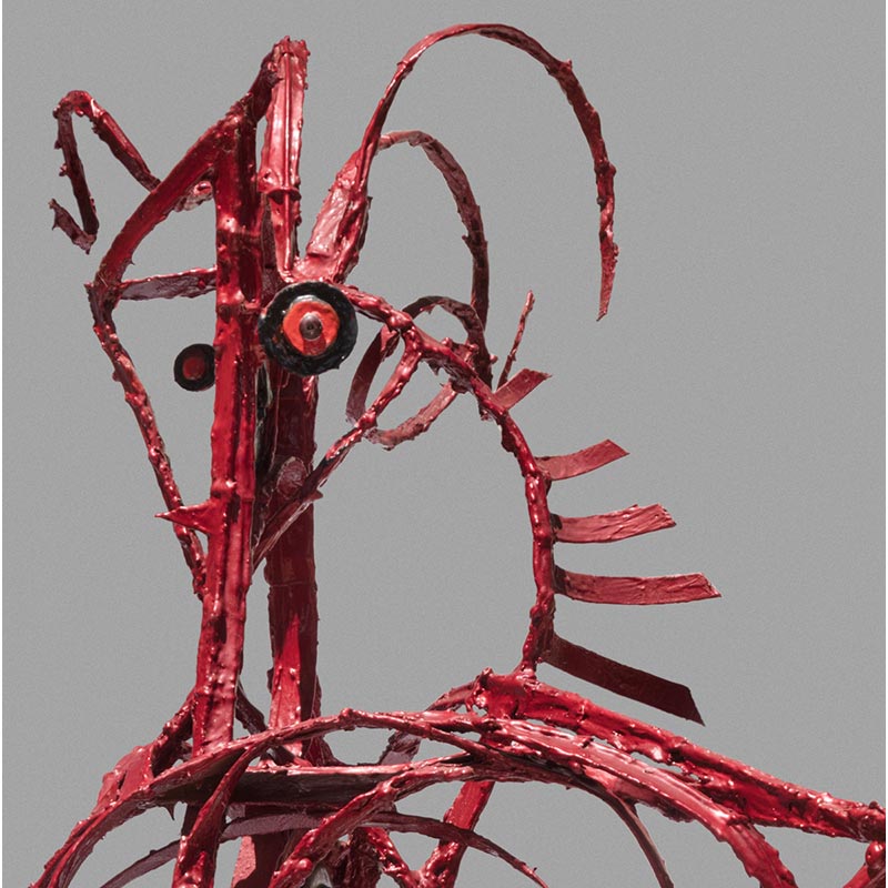 Figurative open-armature sculpture by Angelo Canevari. Title: Jacob's Ladder