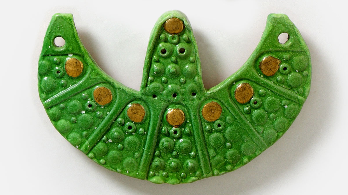 Ceramic sculpture detail by Giorgio Crisafi emphasizing ritual form, surface articulation, and symbolic figuration